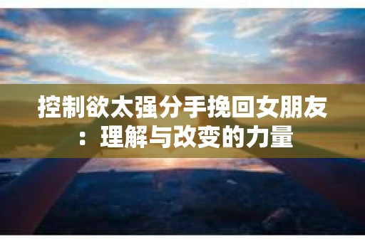 控制欲太强分手挽回女朋友：理解与改变的力量