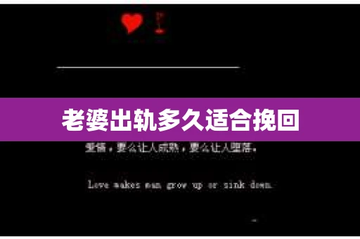 老婆出轨多久适合挽回
