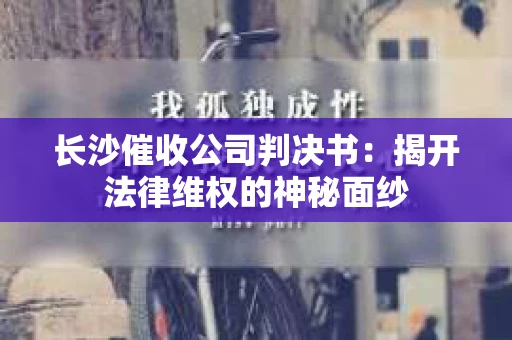 长沙催收公司判决书：揭开法律维权的神秘面纱