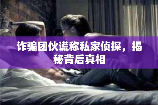 诈骗团伙谎称私家侦探，揭秘背后真相