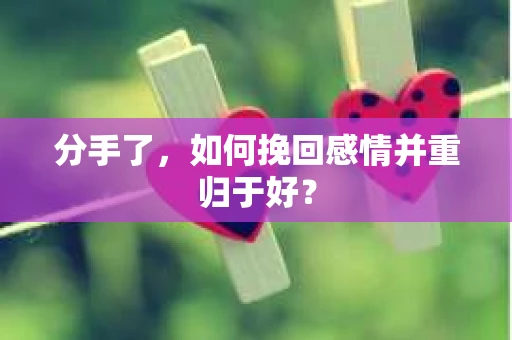 分手了，如何挽回感情并重归于好？