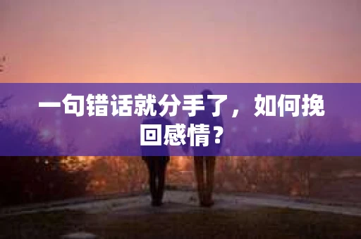 一句错话就分手了，如何挽回感情？