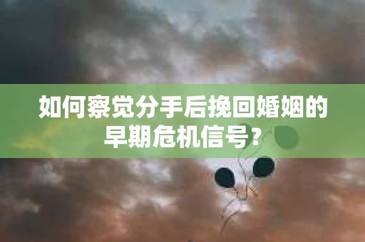 如何察觉分手后挽回婚姻的早期危机信号？