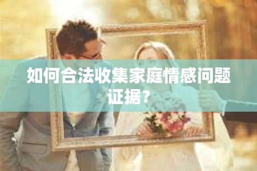 如何合法收集家庭情感问题证据？