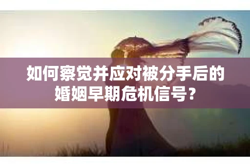 如何察觉并应对被分手后的婚姻早期危机信号？