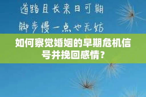 如何察觉婚姻的早期危机信号并挽回感情？